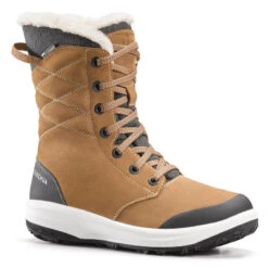 Botas De Nieve Y Apreski Impermeables De Piel Mujer Quechua SH500 U-Warm Gris -Deportes Al Aire Libre botas de nieve y apreski impermeables de piel mujer quechua sh500 u warm marron