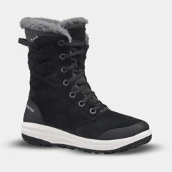 Botas De Nieve Y Apreski Impermeables De Piel Mujer Quechua SH500 U-Warm Gris -Deportes Al Aire Libre botas de nieve y apreski impermeables de piel mujer quechua sh500 u warm negro