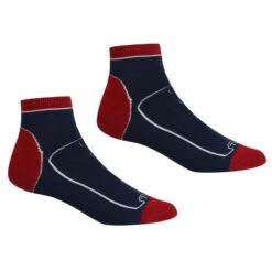 Regatta Calcetines Al Tobillo Samaris Trail Para Hombre Packs De 2 Negro, Acero Oscuro -Deportes Al Aire Libre calcetines al tobillo samaris trail para hombre packs de 2 marino rojo oscuro