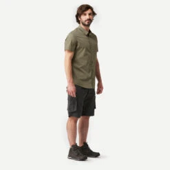 CAMISA DE TREKKING VIAJE TRAVEL 100 MANGAS CORTAS MARRÓN HOMBRE -Deportes Al Aire Libre camisa de trekking viaje travel 100 mangas cortas marron hombre 3