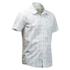 Camisa Trekking Viaje TRAVEL 100 Cuadros Manga Corta Negro Hombre 11 Camisa Trekking Viaje TRAVEL 100 Cuadros Manga Corta Negro Hombre -Deportes Al Aire Libre camisa trekking viaje travel 100 cuadros manga corta blanca hombre