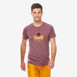 Camiseta Escalada Y Montaña Lana Merino Hombre Simond Edge -Deportes Al Aire Libre camiseta escalada y montaa lana merino hombre simond edge burdeos