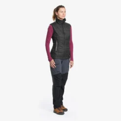 Chaleco Acolchado De Montaña Y Trekking Mujer Forclaz MT100 Negro -Deportes Al Aire Libre chaleco acolchado de montaa y trekking mujer forclaz mt100 negro 2