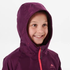 Chaqueta Impermeable De Montaña Trekking Niños 7-15 Años Quechua MH500 Violeta -Deportes Al Aire Libre chaqueta impermeable de montaa trekking nios 7 15 aos quechua mh500 violeta 3