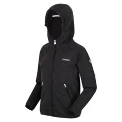 Regatta Chaqueta Softshell Maxwell Jaspeada Para Niños/Niñas Negro -Deportes Al Aire Libre chaqueta softshell maxwell jaspeada para niosnias negro 3