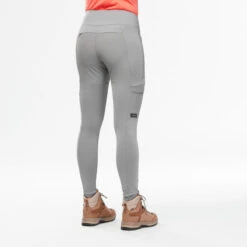 LEGGINGS DE TREKKING Y VIAJE RESISTENTES - TRAVEL 500 - GRIS CLARO - MUJER -Deportes Al Aire Libre leggings de trekking y viaje resistentes travel 500 gris claro mujer 2