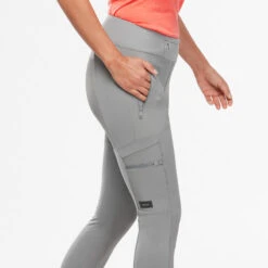 LEGGINGS DE TREKKING Y VIAJE RESISTENTES - TRAVEL 500 - GRIS CLARO - MUJER -Deportes Al Aire Libre leggings de trekking y viaje resistentes travel 500 gris claro mujer 3