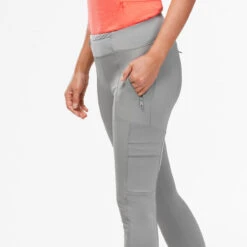 LEGGINGS DE TREKKING Y VIAJE RESISTENTES - TRAVEL 500 - GRIS CLARO - MUJER -Deportes Al Aire Libre leggings de trekking y viaje resistentes travel 500 gris claro mujer 4