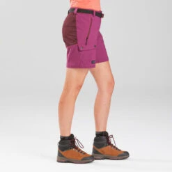 Pantalón Corto De Montaña Y Trekking Mujer Forclaz Trek500 Violeta -Deportes Al Aire Libre pantalon corto de montaa y trekking mujer forclaz trek500 violeta 2