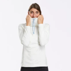 Quechua Sudadera Polar Montaña Y Nieve Mujer SH100 Warm Warm Blanco